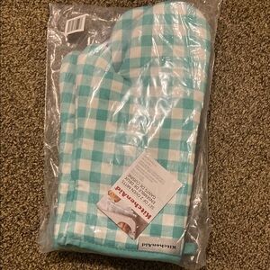 KitchenAid Turquoise Checkered Oven Mitt